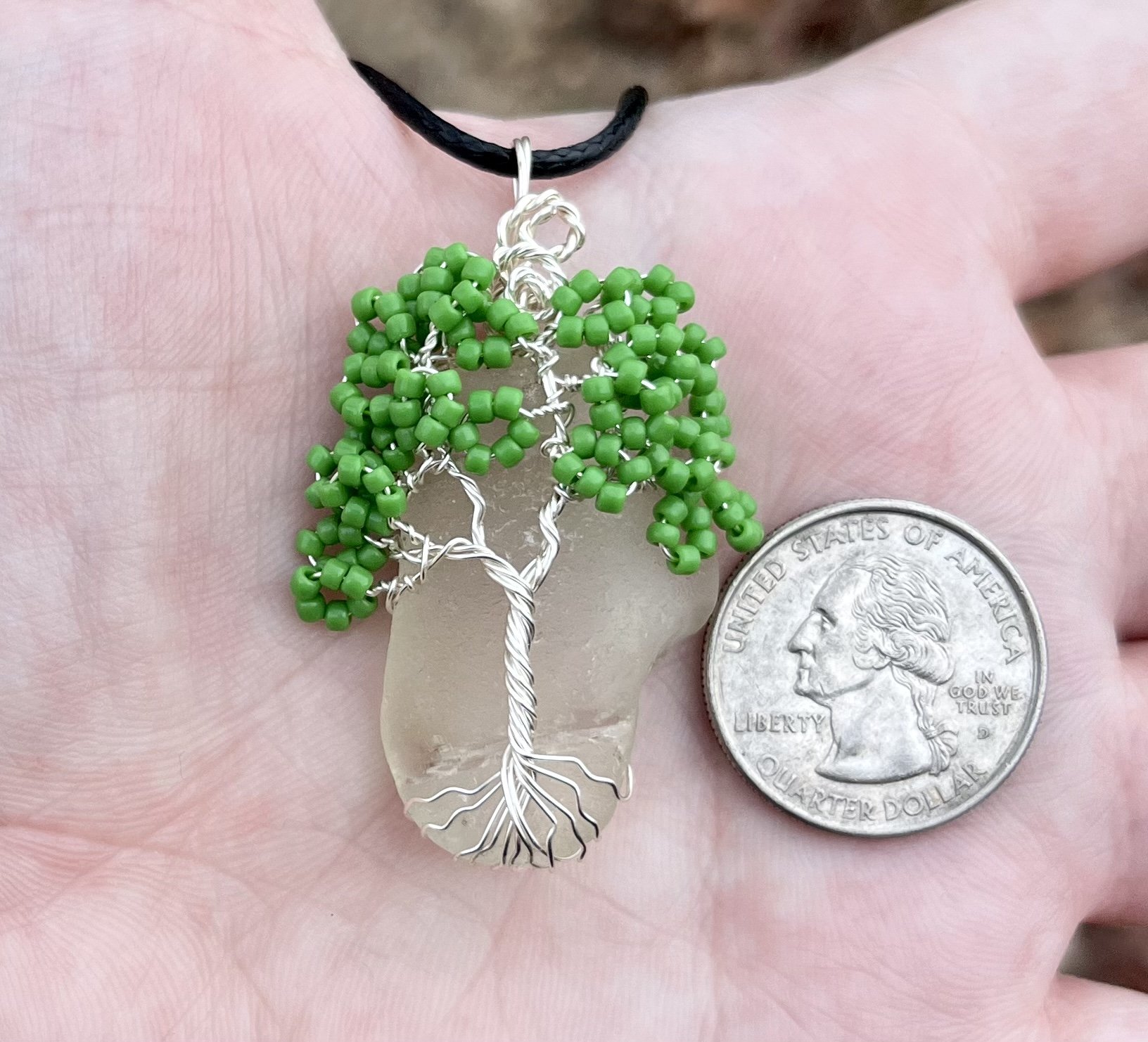 #2 Alaska Sea Glass Tree Pendant