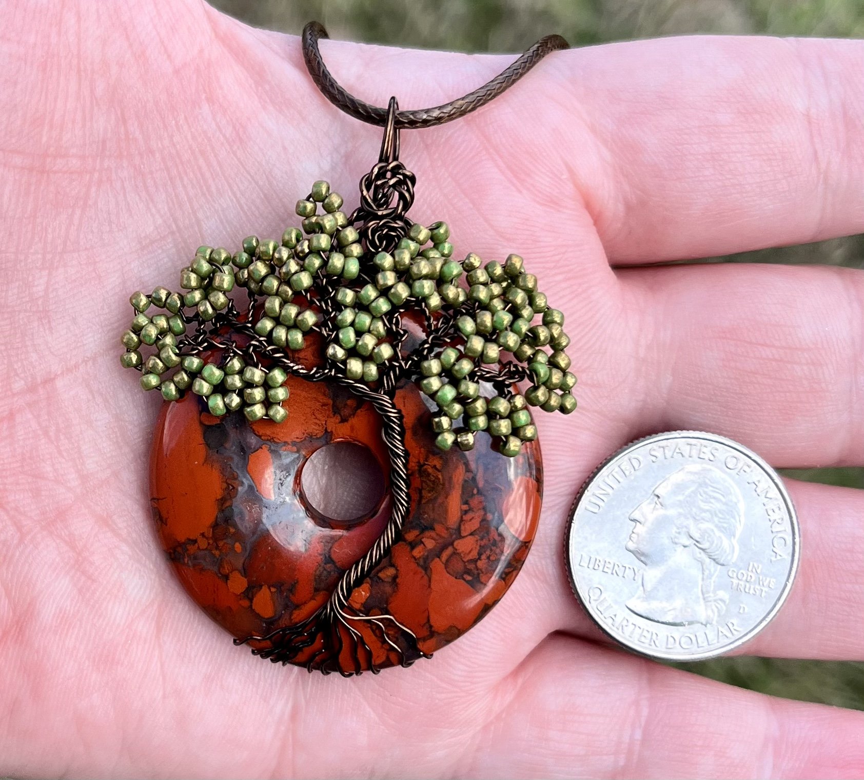 Brecciated Jasper Tree Pendant
