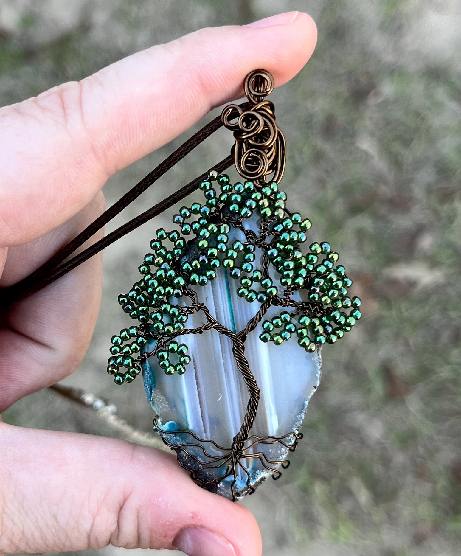 Agate Tree Pendant
