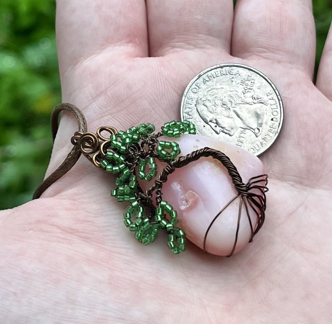Pink Opal Tree Pendant