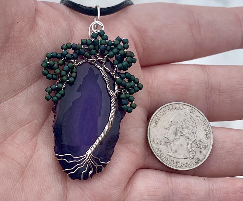 Etched Wolf Tree Pendant