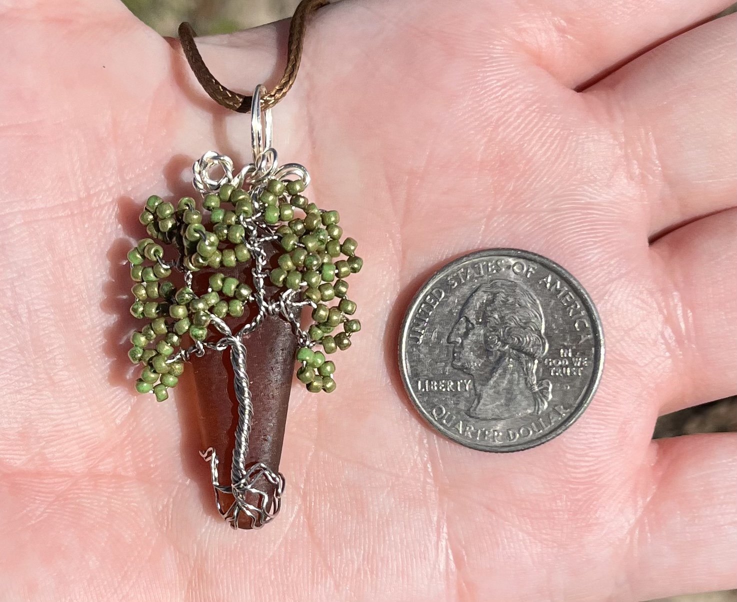 #1 Alaska Sea Glass Tree Pendant