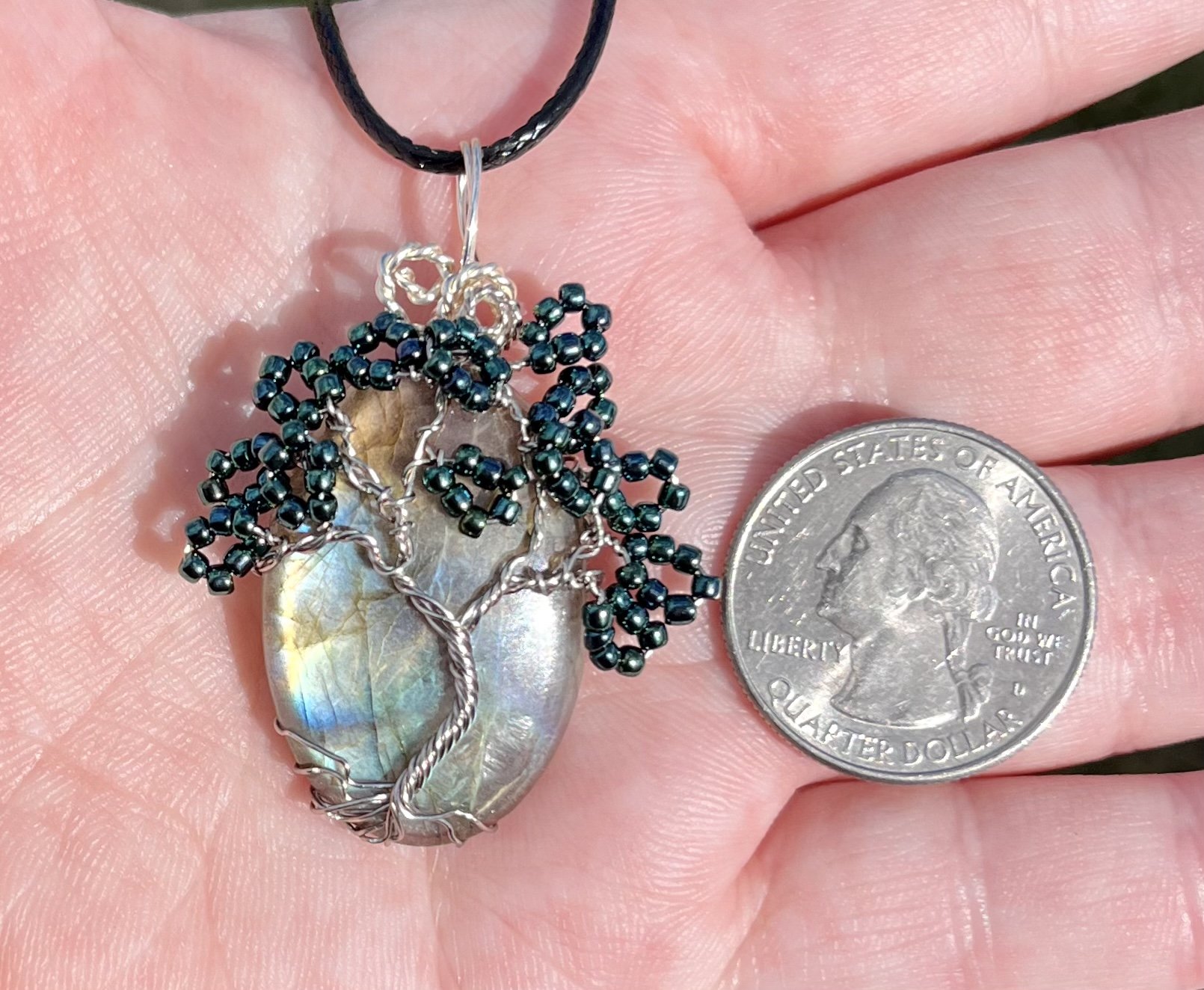 Flashy Labradorite Tree Pendant