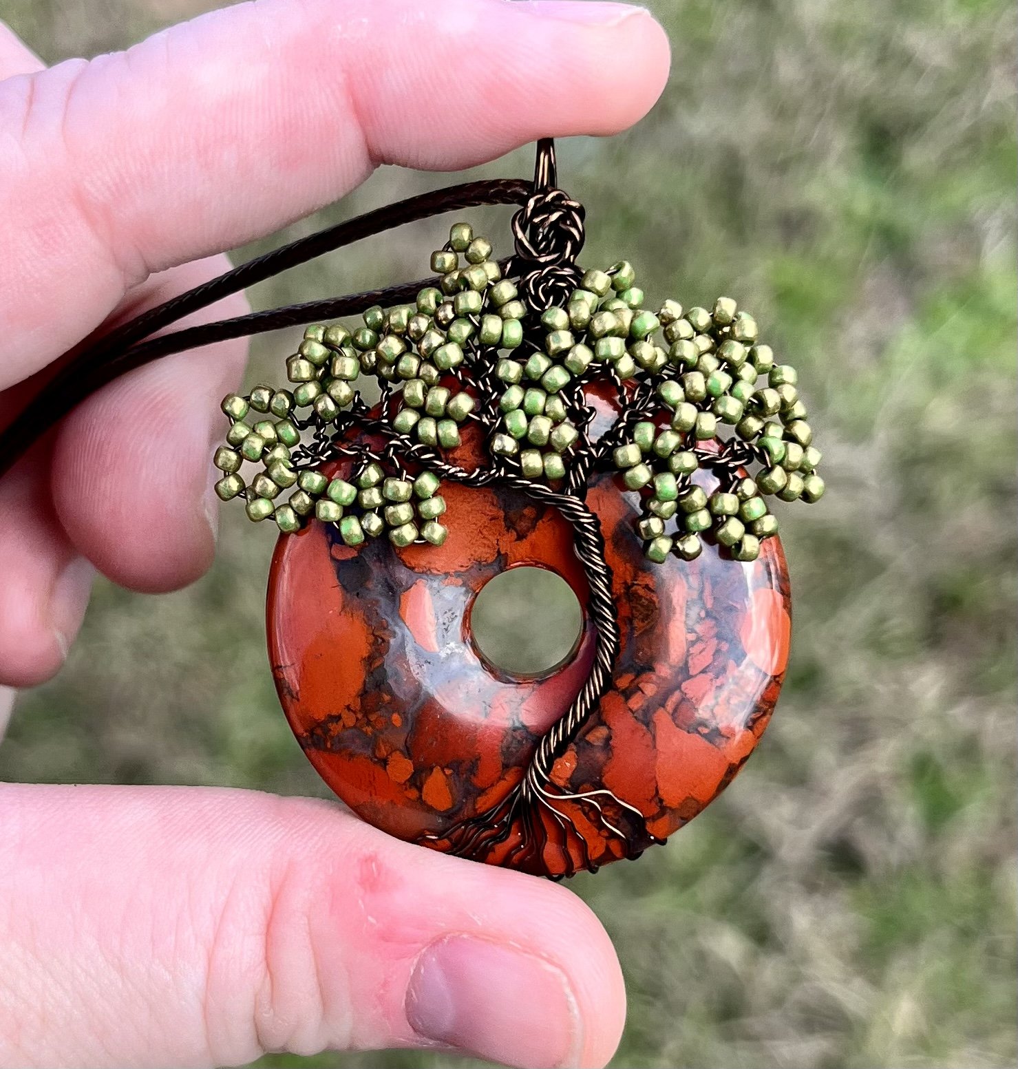 Brecciated Jasper Tree Pendant