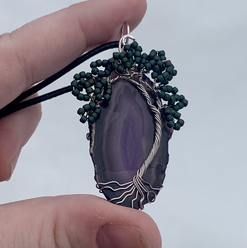 Etched Wolf Tree Pendant