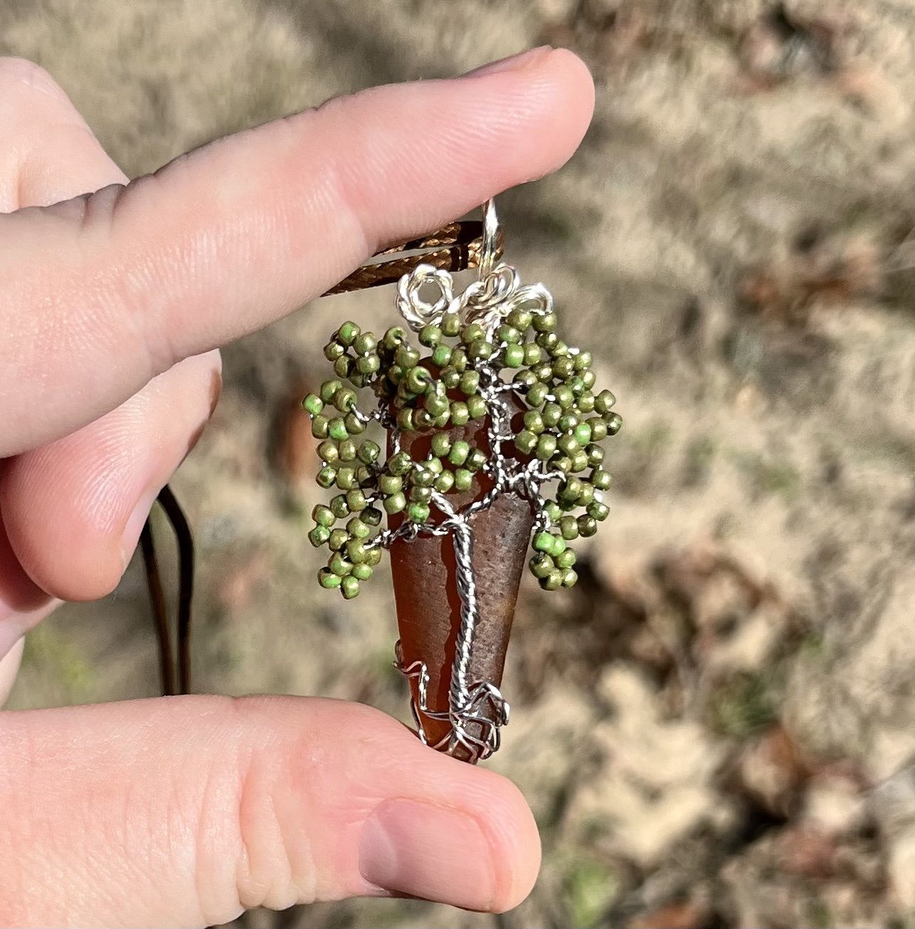 #1 Alaska Sea Glass Tree Pendant