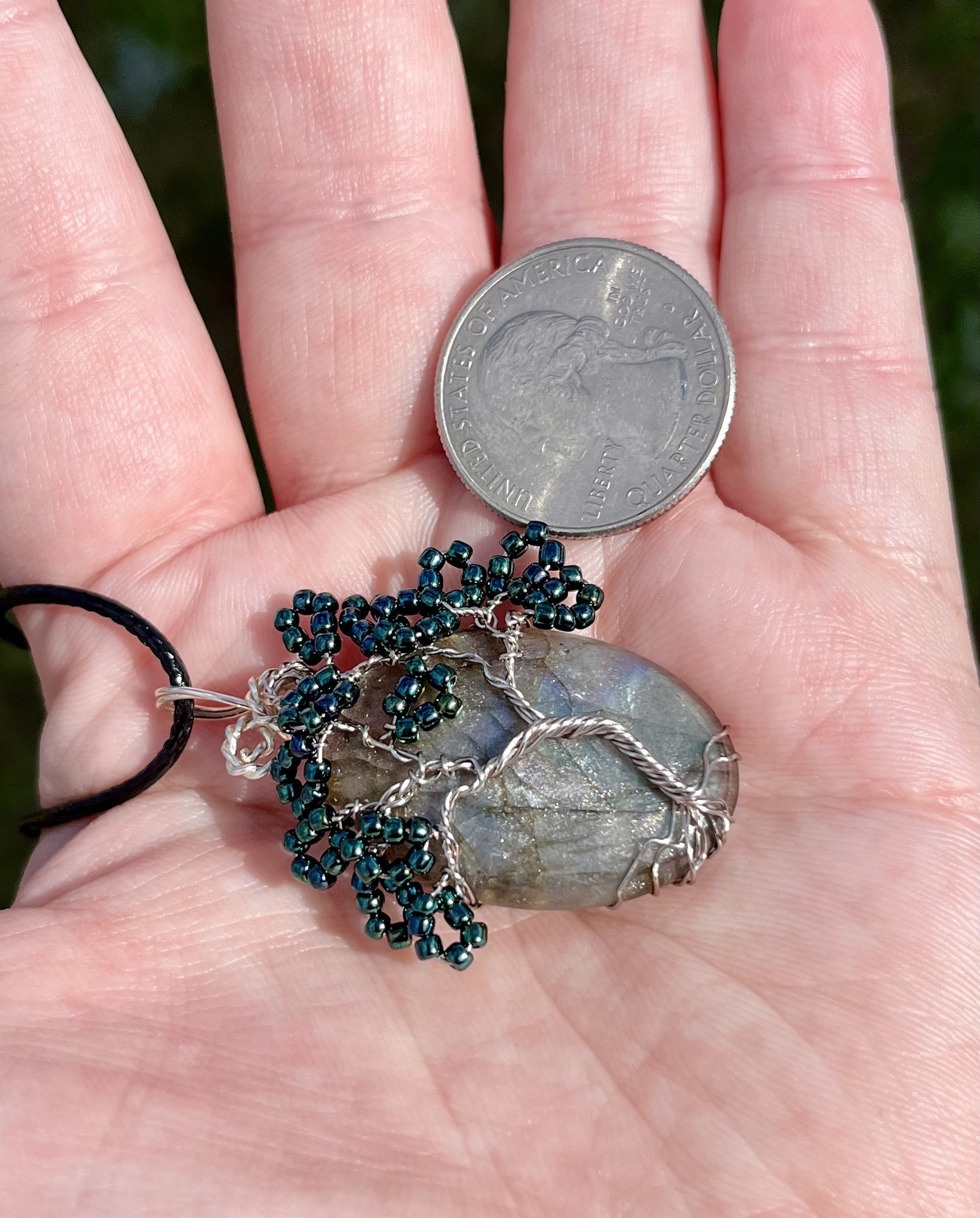 Flashy Labradorite Tree Pendant