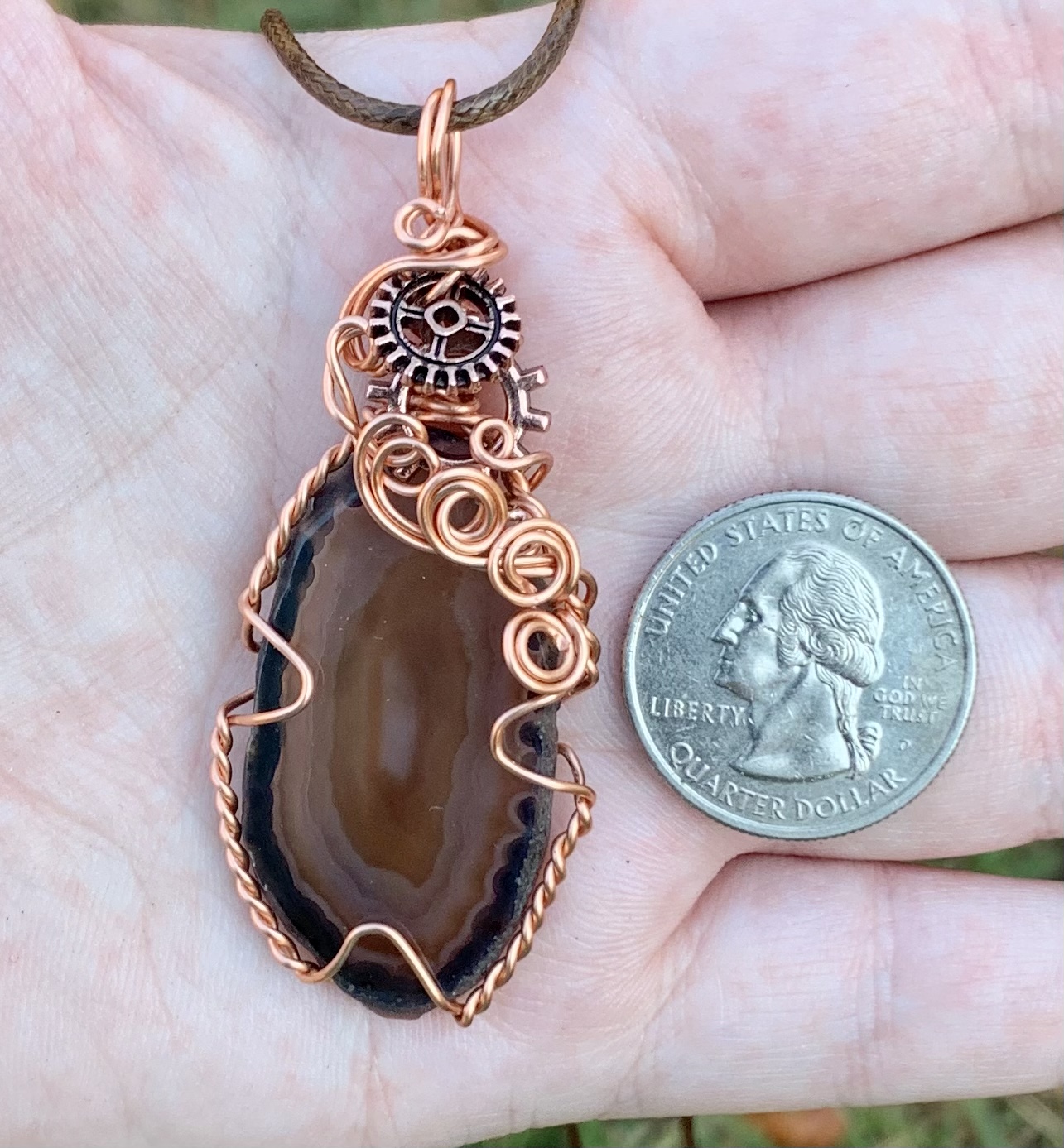 Agate Gear Pendant